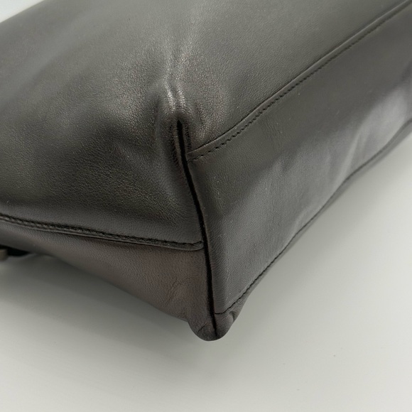 Salvatore Ferragamo Dark Brown Leather Shoulder Bag with Chain Strap - Picture 6 of 12